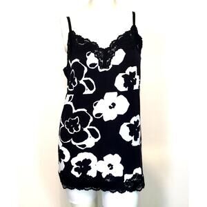 Lane Bryant Camisole NWT Black/White Floral Lace Size 14/16